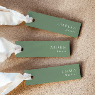Elegant Sage Green Wedding Name Place Cards