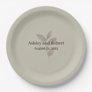 Elegant Sage Green Wedding Paper Plate
