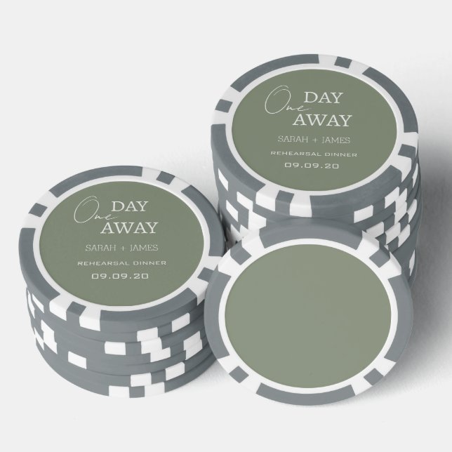 Elegant Sage Green Wedding Rehearsal  Poker Chips (Stack)