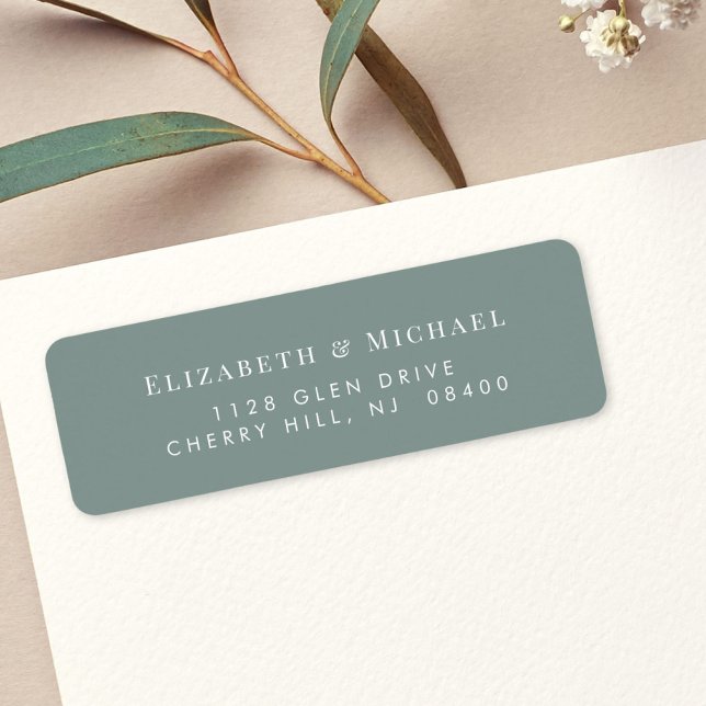 Elegant Sage Green Wedding Return Address (Creator Uploaded)