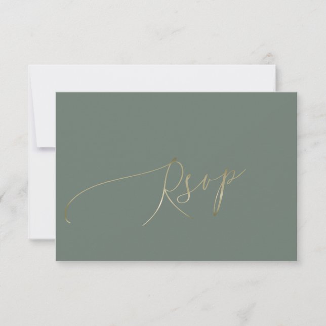 Elegant Sage Green Wedding RSVP (Devant)