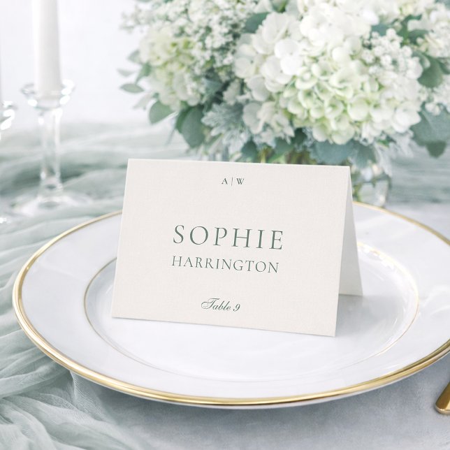 Elegant Sage Green Wedding Table Number Card (Creator Uploaded)