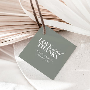 Elegant Sage Green   Wedding Thank You Favour Tags