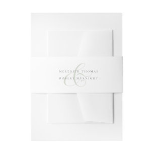 Elegant Sage Green & White Ampersand Wedding Invitation Belly Band