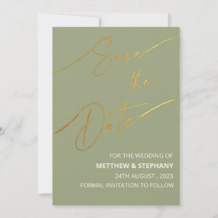 Elegant Sage Green with Gold Foil card