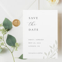 Elegant Sage Greenery Photo Wedding Save the Date 