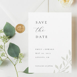 Elegant Sage Greenery Wedding Photo Save the Date