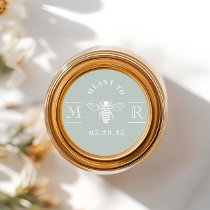 Elegant Sage Meant to Bee Wedding Honey Favour Classic Round Sticker