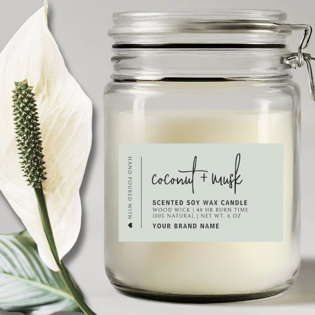Elegant sage minimalist candle product label (Creator Uploaded)