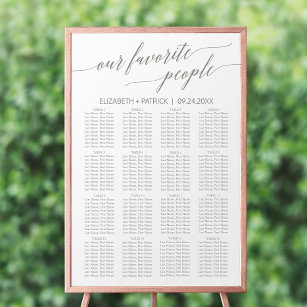 Elegant Sage Our Favourite People Seating Chart