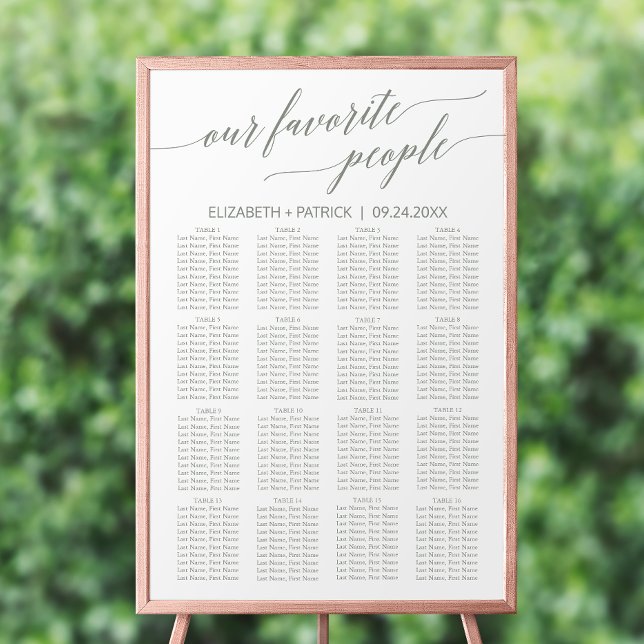 Elegant Sage Our Favourite People Seating Chart (Creator Uploaded)