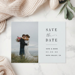 Elegant Sage Photo Wedding Save the Dates Postcard