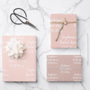 Elegant Sage Pink Bride Bridal Shower Wrapping Paper Sheet