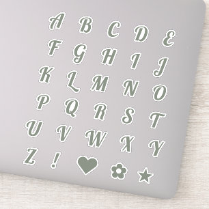 Elegant Sage Script Capital Letters Alphabet