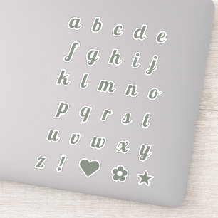 Elegant Sage Script Initial Letters Alphabet