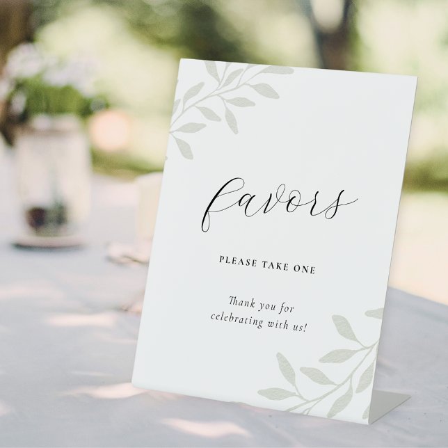 Elegant Sage Wedding Favour Pedestal Sign (Creator Uploaded)