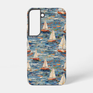 Elegant Sailboat Painting - Nautical Aesthetic Samsung Galaxy Case