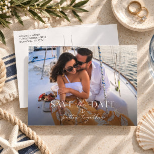 Elegant Sailing Wedding Photo Save the Date Postcard
