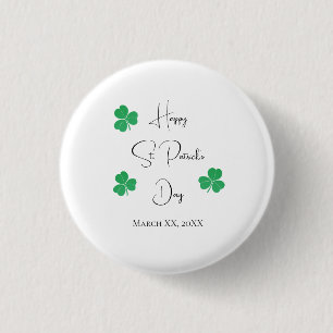 Elegant Saint Patricks Day Shamrock 1 Inch Round Button