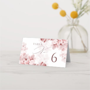 Elegant Sakura Branch Wedding table number 6 Place Card