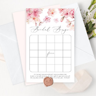Elegant sakura bridal shower bingo game