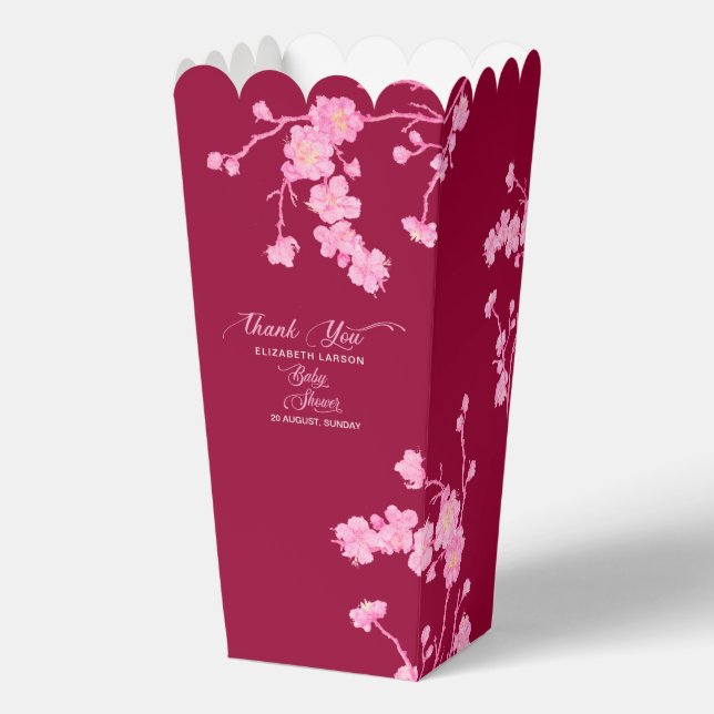 Elegant Sakura Cherry Blossoms Baby Shower Favor B Favor Box (Front)