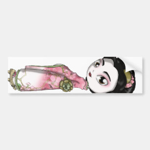 Elegant Sakura Geisha Bumper Sticker