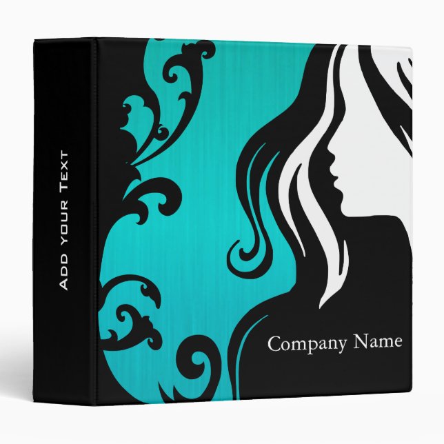 Elegant Salon and Spa Style | Bright Turquoise Binder (Front/Spine)