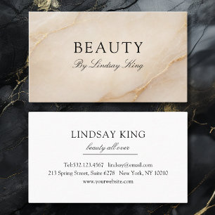 Elegant Salon Beige Marble Business Cards