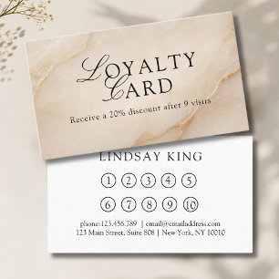 Elegant Salon Beige Marble Loyalty Card