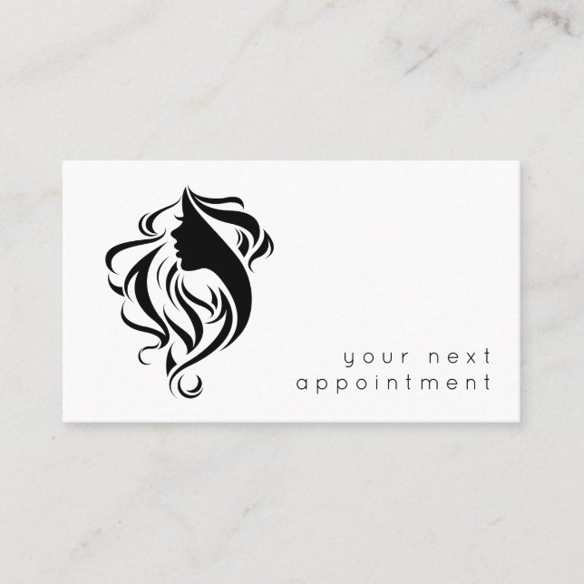 Elegant Salon Stylist Logo Appointment Business Card (Front)