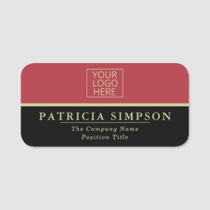 Elegant Samba Red and Black: Vibrant Professional Name Tag