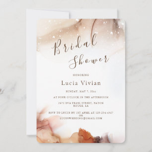 Elegant Sample Orange Ink Minimalist Bridal Shower Invitation