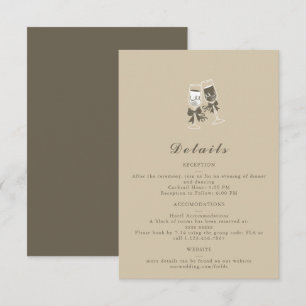 Elegant Sand Green Wedding Details Card