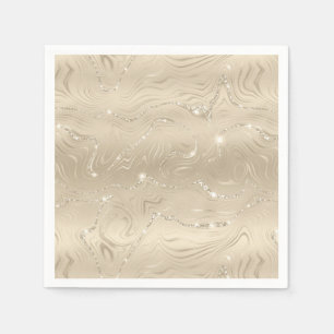 Elegant Sandy Gold Faux Foil Napkin