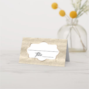 Elegant Sandy Gold Faux Foil Wedding Place Card