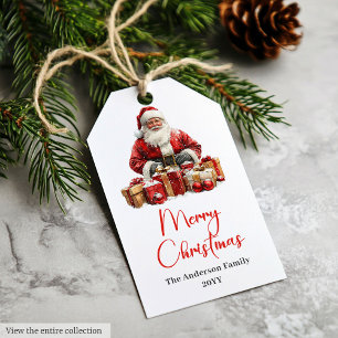 Elegant Santa Claus Minimalist Cozy Christmas Tag