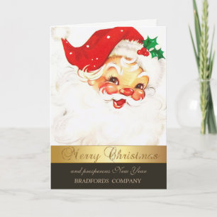 Elegant Santa Claus,Santa Hat,Company Holiday Card