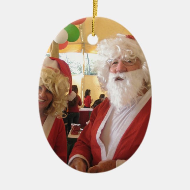 Elegant Santa Collection. Ceramic Ornament (Front)