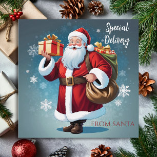 Elegant Santa Special Delivery Christmas Greeting Holiday Card