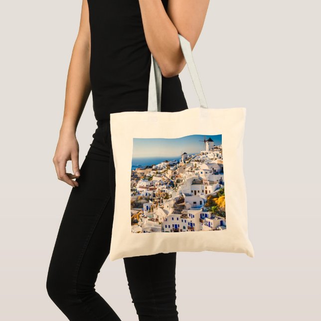 Elegant Santorini Greece Scenic Tote Bag (Front (Product))