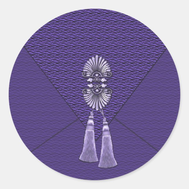 Elegant Sapphire Blue Tassel Stickers (Front)