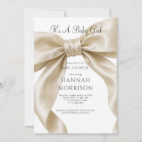 Elegant Satin Bow Baby Girl Shower
