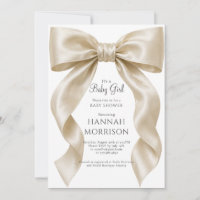 Elegant Satin Bow Baby Girl Shower