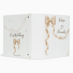 Elegant Satin Bow Wedding Planner Binder