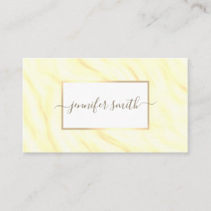 Elegant Satin Cream Marble With Frame Chic Pretty Business Card