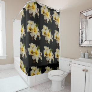 Elegant Satin Flowers on Black