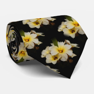 Elegant Satin Flowers on Black Tie