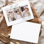 Elegant Save the Date 3 Photo Invitations<br><div class="desc">Modern and Elegant Landscape Horizontal Three (3) Photo Save the Date Wedding Magnet with hand lettered script typography. The save the date invitation magnet includes script typography and chic and simple design that you can add your customized engagement photograph picture to.</div>