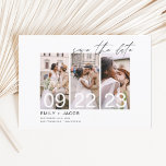 Elegant Save the Date 3 Photo Invitations<br><div class="desc">Modern and Elegant Landscape Horizontal Three (3) Photo Save the Date Wedding with hand lettered script typography. The save the date invitation magnet includes script typography and chic and simple design that you can add your customized engagement photograph picture to.</div>